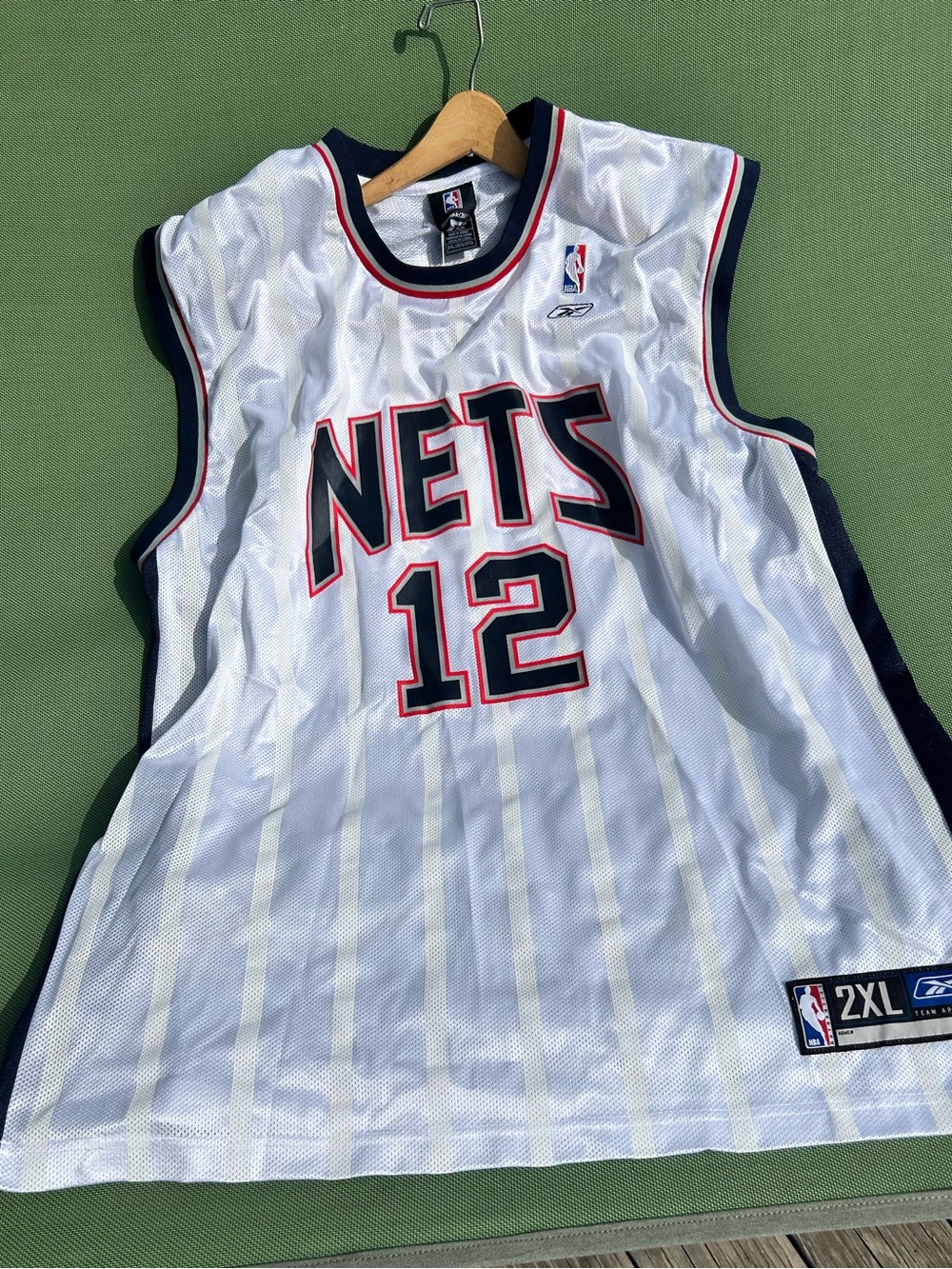 Reebok White NBA Jersey with Navy and Red Trim